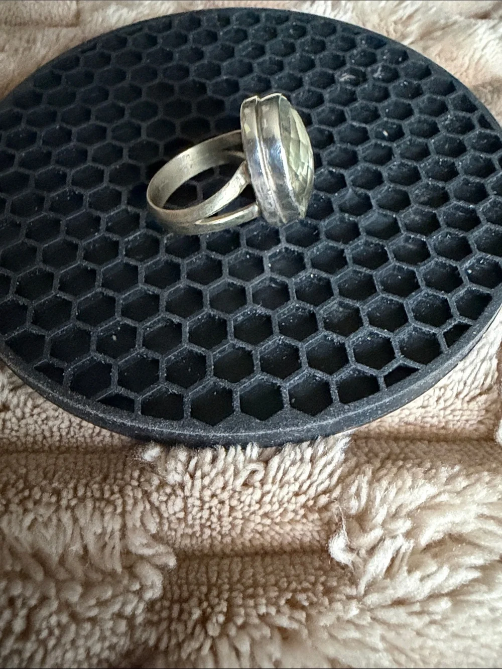 Green Amethyst Sterling Silver Cocktail Ring - Picture 2 of 8